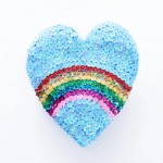 Rainbow Love Sequin Hand Bag - Blue